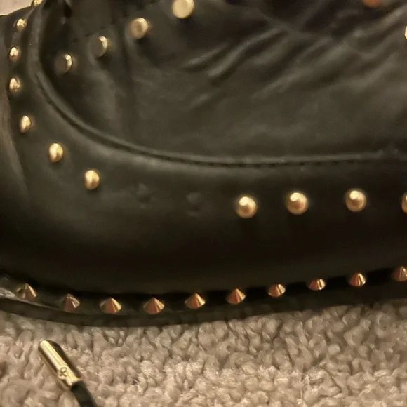 Nine West Black Leather Studded Oxford Shoes Women’s 8M Punk Rock Style - Picture 5 of 5